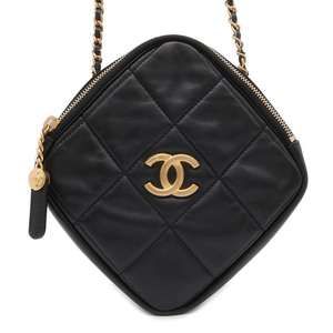 Chanel Diamond Shape Shoulder Bag Matelasse Lambskin Black